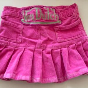 Von Dutch Bright Pink Kids Skirt